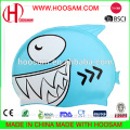 2017 printing shark funny swimming cap silicone